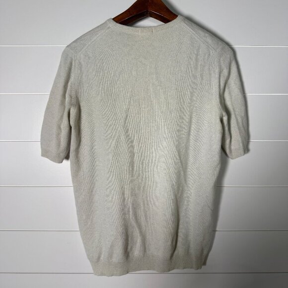 Malo 100% Cashmere Cardigan & Short Sleeve Sweater Cardigan Set Cream Sz Large - Picture 11 of 12